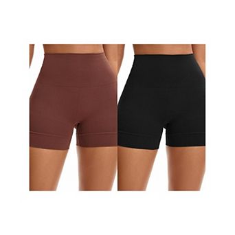 2 Packs Women's High Waisted Boyshorts Underwear Stretch Seamless Control Panties for Under Dresses