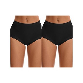 2 Packs Women's High Waisted Underpantys Breathable Tummy Control Briefs