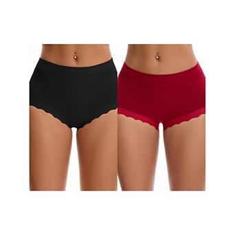 2 Packs Women's High Waisted Underpantys Breathable Tummy Control Briefs