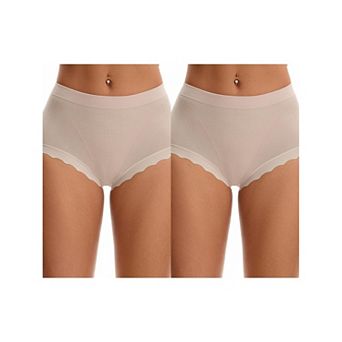 2 Packs Women's High Waisted Underpantys Breathable Tummy Control Briefs