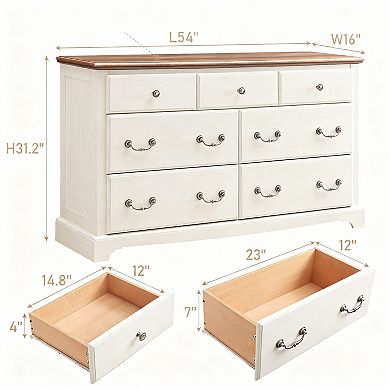 Seven-drawer bedside cabinet; storage cabinet. Suitable for bedroom, living room, hallway.