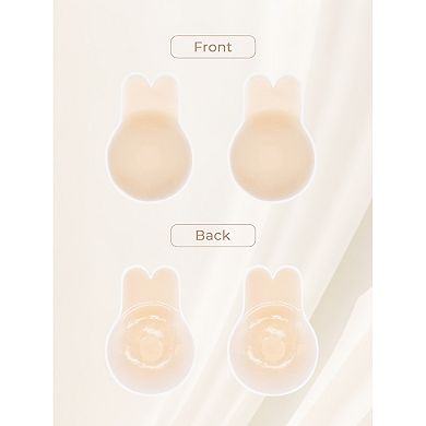 2 Packs Women's Lift Up Nipple Covers Strapless Invisible Backless Sticky Reusable Adhesive Bras M