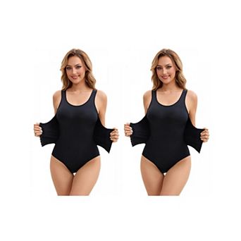 2 Packs Women's 3 Rows Waist Cincher Body Shaper Hip Tummy Control Full Shapewear Bodysuit