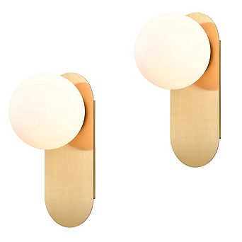 Fiorentina Modern Brass Globe Wall Sconce Set of 2