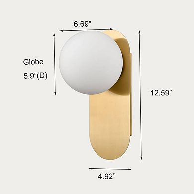 Fiorentina Modern Brass Globe Wall Sconce Set of 2