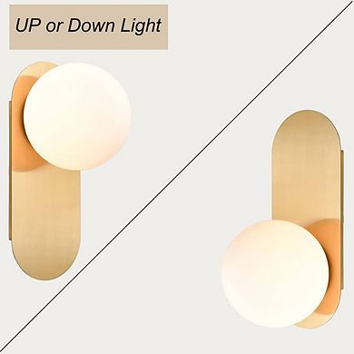 Fiorentina Modern Brass Globe Wall Sconce Set of 2