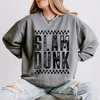 Slam Dunk Checkered Distressed - Women's Lightweight Garment Dyed Sweatshirt
