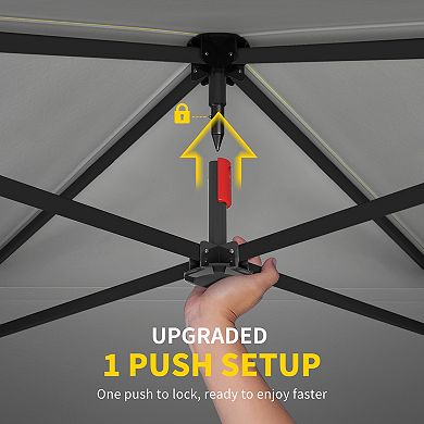 Outsunny 10 x 10 ft Pop Up Canopy Tent with One Push Setup,