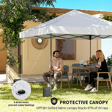 Outsunny 10 x 10 ft Pop Up Canopy Tent with One Push Setup,