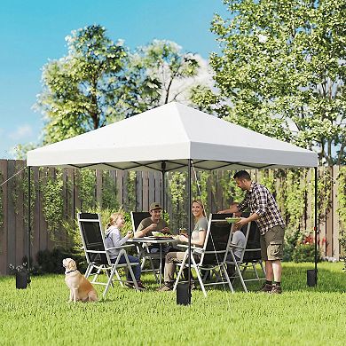 Outsunny 10 x 10 ft Pop Up Canopy Tent with One Push Setup,