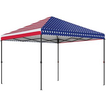Outsunny 10 x 10 ft Pop Up Canopy Tent with One Push Setup,