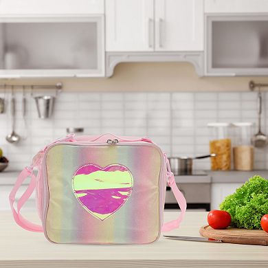Portable Heart Pattern Lunch Bag 1 Pc
