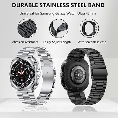 Samsung Galaxy Watch Ultra 47mm Stainless Strap with PC Case - elegant, durable, gift perfect