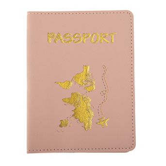 Gold-Stamped Map Passport Holder 1 pc
