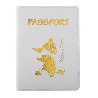 Gold-Stamped Map Passport Holder 1 pc