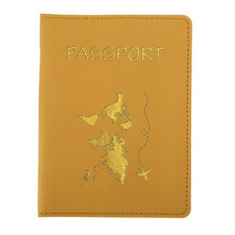 Gold-Stamped Map Passport Holder 1 pc
