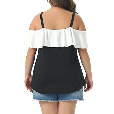 Women's Plus Size Tops V Neck Off Shoulder Short Sleeve Blouses Summer Tee Tops