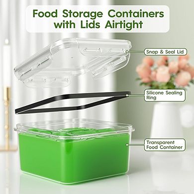 36-Piece BPA-Free Plastic Food Storage Container Set with Labels
