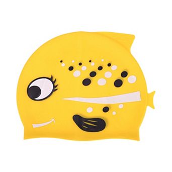 Silicone Polka Dot Fish Swim Cap for Child 1 pc