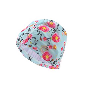 Elasticity Plum Blossoms Pattern Swim Cap 5.91"x9.25" 1 pc