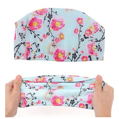 Elasticity Plum Blossoms Pattern Swim Cap 5.91"x9.25" 1 Pc