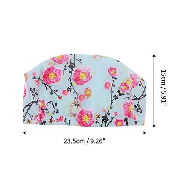 Elasticity Plum Blossoms Pattern Swim Cap 5.91"x9.25" 1 Pc