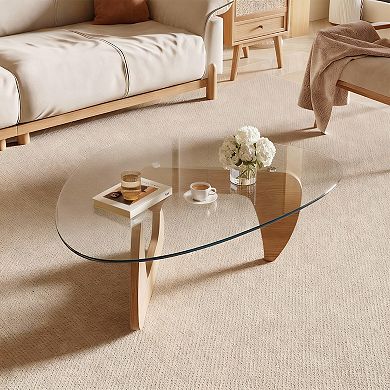 Triangle Tempered Glass Coffee Table for Modern Spaces