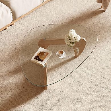 Triangle Tempered Glass Coffee Table for Modern Spaces