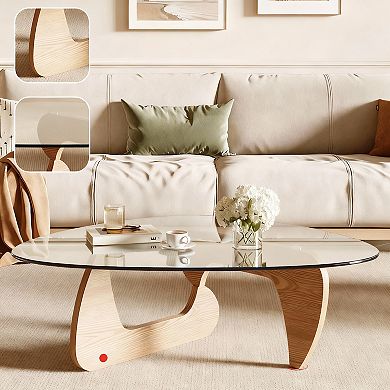 Triangle Tempered Glass Coffee Table for Modern Spaces