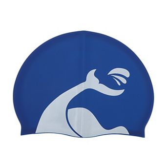Silicone Whales Pattern Swim Cap 1 pc