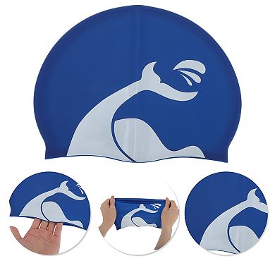 Silicone Whales Pattern Swim Cap 1 Pc