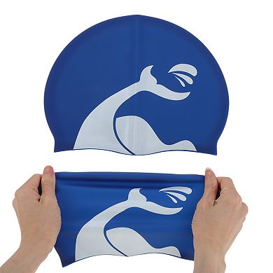 Silicone Whales Pattern Swim Cap 1 Pc