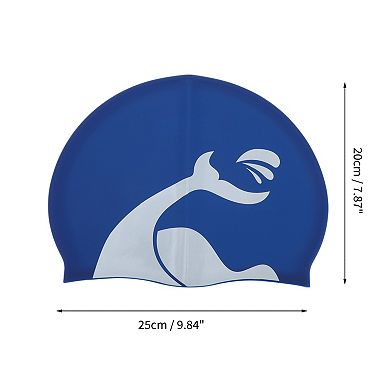 Silicone Whales Pattern Swim Cap 1 Pc