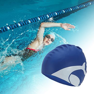 Silicone Whales Pattern Swim Cap 1 Pc