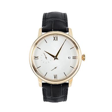 Leather Watch Band Embossed Alligator Pattern Cowhide Watch Strap Replacement with Spring Bars