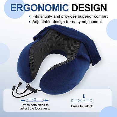 Travel Neck Pillow with Extra Large Hood Suitable for Offices Road Trip 1 Set