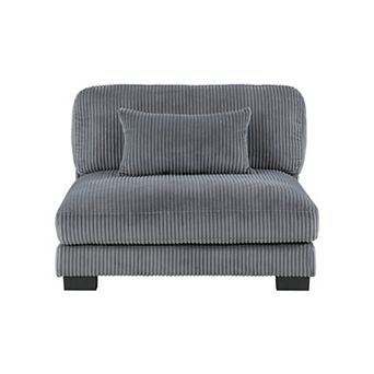 1 pc Modern Living Room Furniture Modular Plush Gray Corduroy Fabric Upholstery Plywood Frame