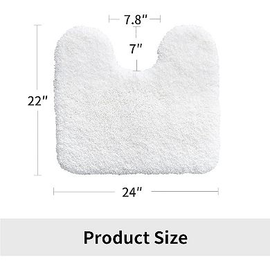 Non Slip Fluffy Toilet Rug U Shaped Washable Bathroom Floor Mat