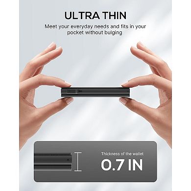 Smart Leather Wallet with Pop Up Card Case and RFID Blocking