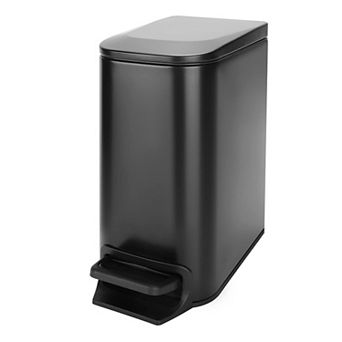Stainless Steel Bathroom Trash Can with Soft Close Lid and Step Pedal