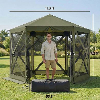 Outsunny 10 x 11 ft Pop Up Gazebo Screen Tent, Instant Camping Canopy