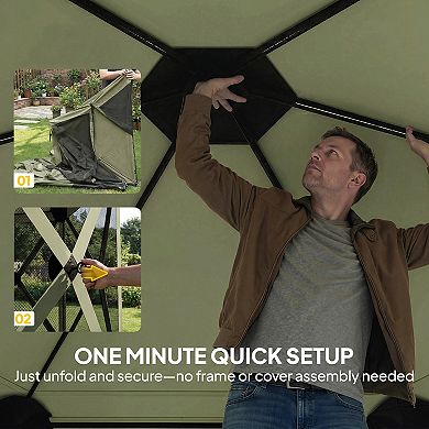 Outsunny 10 x 11 ft Pop Up Gazebo Screen Tent, Instant Camping Canopy