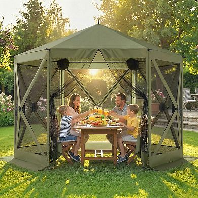 Outsunny 10 x 11 ft Pop Up Gazebo Screen Tent, Instant Camping Canopy