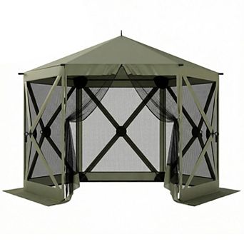 Outsunny 10 x 11 ft Pop Up Gazebo Screen Tent, Instant Camping Canopy