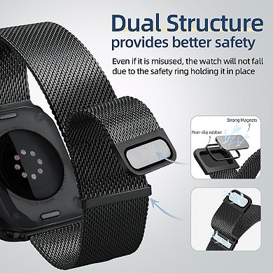Strong Magnetic Stainless Steel Mesh Watch Band for Apple Watch Series 1-11