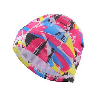 Elasticity Pink Splatter Pattern Swim Cap 5.91"x9.25" 1 pc