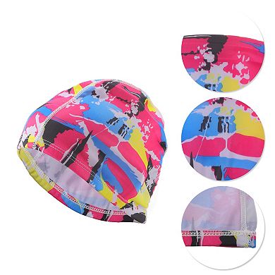 Elasticity Pink Splatter Pattern Swim Cap 5.91"x9.25" 1 Pc