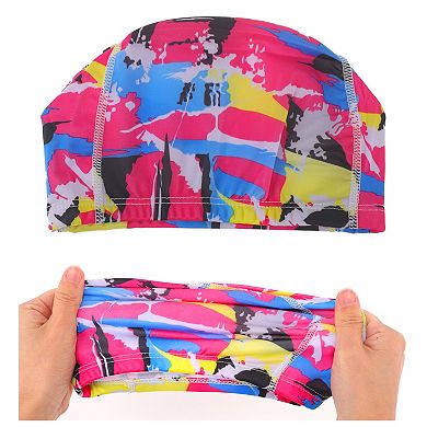 Elasticity Pink Splatter Pattern Swim Cap 5.91"x9.25" 1 Pc