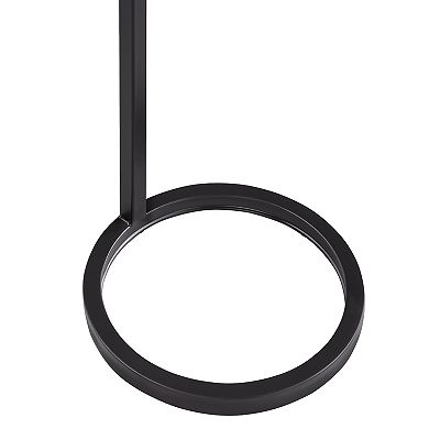 MIDOLA Matte Black 24-in. Round Metal Accent Table