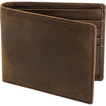 Top Grain Leather Bifold Wallet with RFID Blocking and Extra Capacity